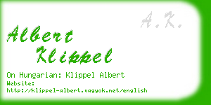 albert klippel business card